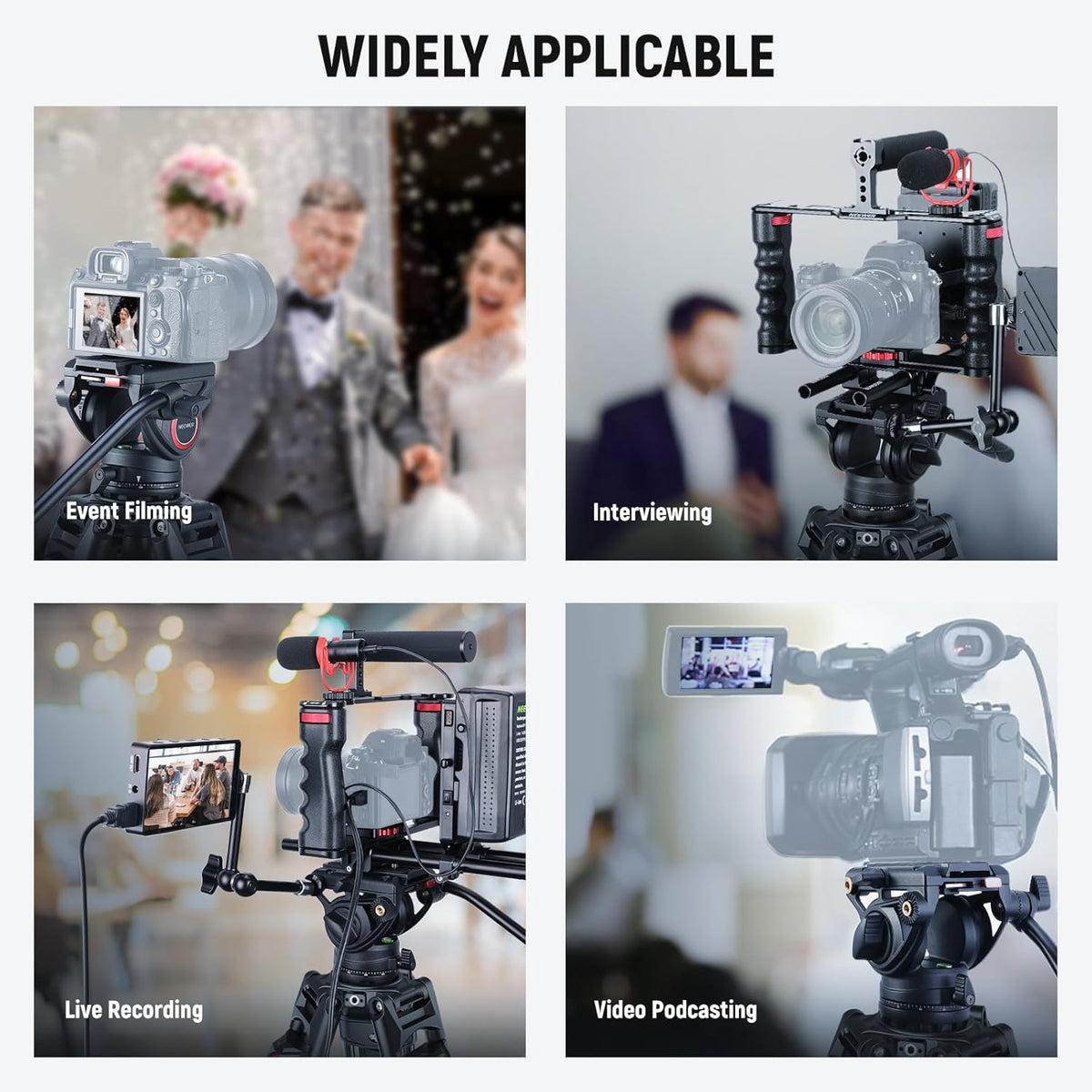 Videostatief – Camerastatief – Fotostatief – Filmstatief – Statief – Verstelbaar Van 89,4 Tot 192 Cm – Vloeistofkop Met 360° Pan En Kantel – Stevige Aluminium Constructie Tot 8 Kg