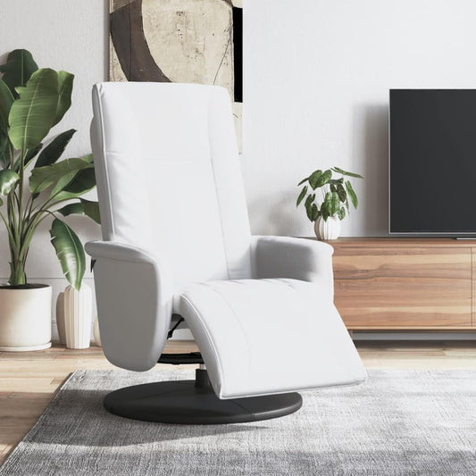 Comfortable recliner chair with reclining function, faux leather, white, max. 110 kg - White Comfort Relax Recliner Chair with Function, Faux Leather, up to 110 kg Model356510