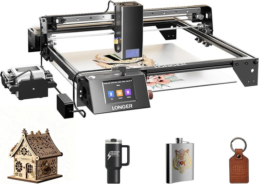 Longer RAY5 Laser, 40 W, snel snijden tot 24.000 mm/min, 3,5 inch touchscreen, offline app-bediening, doe-het-zelf lasermachine voor het graveren en snijden van metaal, glas en hout.