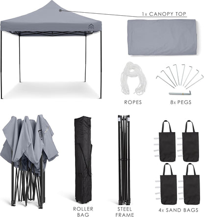 All Seasons Gazebos Pop-up gazebo, 3 x 3 m, durable, fully waterproof, with weights for corner posts