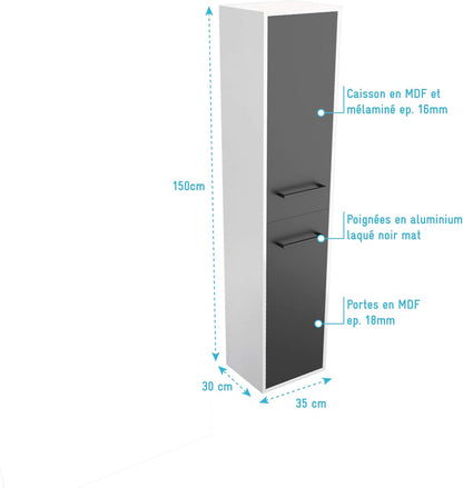 Aurlane PACM026 Structura P026 badkamerkolom, zwart/wit