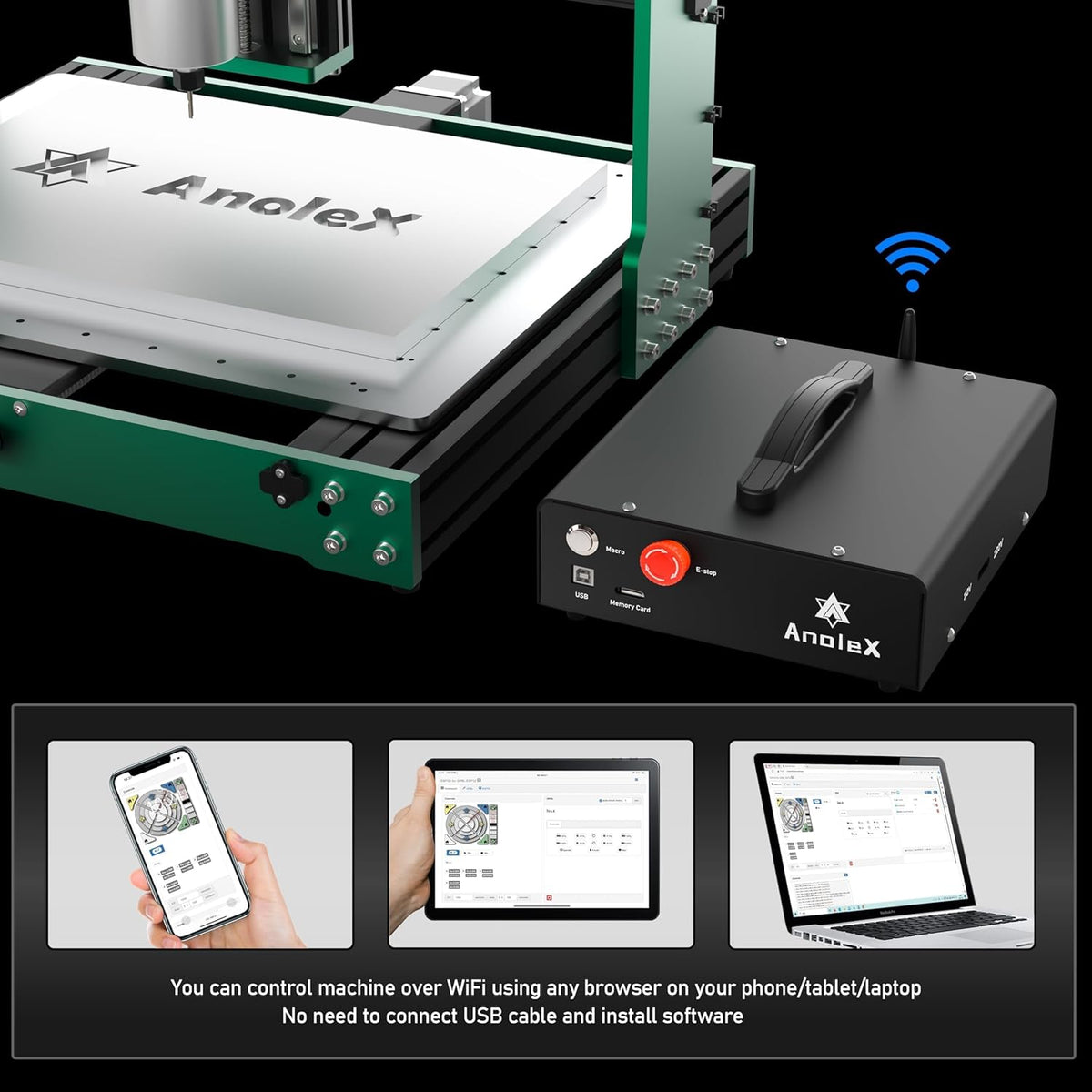 CNC routermachine 4030-Evo Ultra 2, XYZ-as van metaal, dubbele lineaire geleidingen van staal en kogelschroeven met 800 W trimmer voor metaal, aluminium, messing, hout, acryl, PCB
