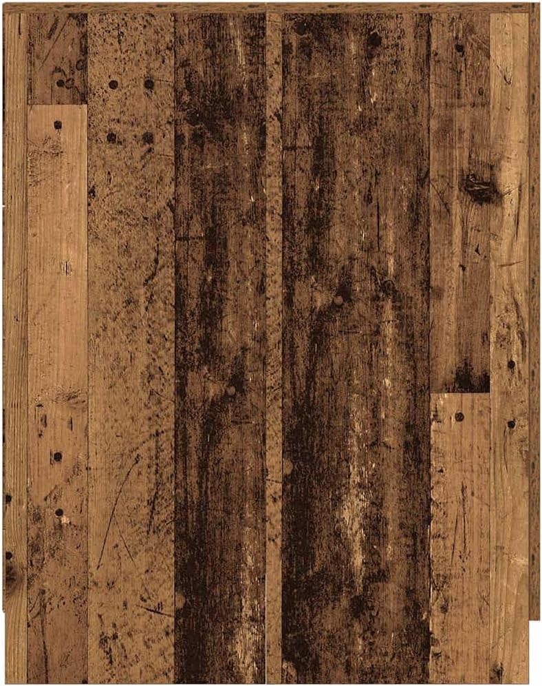 Wasmachinekast – Wasruimte Kast – Badkamerkast – Bijkeukenkast – Opbergkast – Oud Hout Kleur – 2 Deuren – Vochtbestendig & Duurzaam