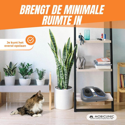 Bloedcirculatieapparaat voor benen en voeten – Voetmassageapparaat – Beenmassageapparaat – Vibrerend massageapparaat – Massageapparaat voor voeten en benen – Afstandsbediening – 10 Snelheden en 5 Programma's