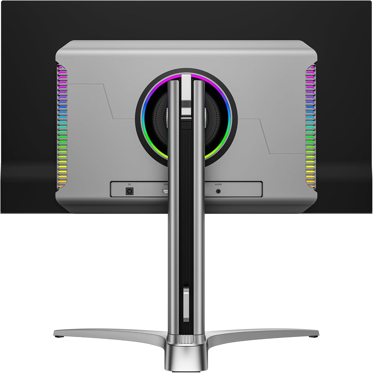LC-POWER LC-M27UO – 26,5 inch QD-OLED 4K gaming-monitor, 240 Hz, 0,03 ms reactietijd, HDMI 2.1 & DisplayPort, KVM-functie, RGB-verlichting, in hoogte verstelbaar