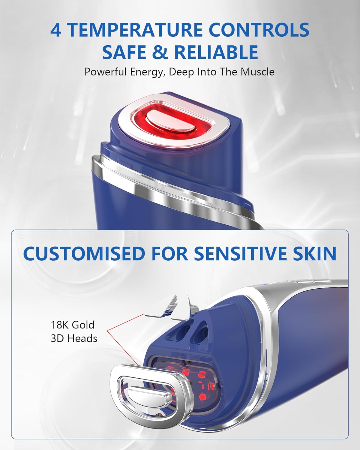 Red Light Radio Frequency Beauty Device, Red Light Therapy + RF + EMS 3-in-1, Face Massager for Face Tightening, Skin Tightening, Anti-Aging, Skin Rejuvenation