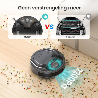 Lefant Robotstofzuiger M210P, Dun & Stil, 2200 Pa Zuigkracht, WiFi/Bluetooth/Alexa & App, 6 Reinigingsmodi, Zelfopladend, Tot 120 Min Looptijd, Ideaal Voor Dierenharen, Harde Vloeren & Tapijt