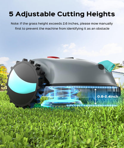 Robotmaaier – Grasmaaier – Automatische Maaier – Tuinmaaier – Robot Grasmaaier – Zonder Begrenzingsdraad – Vision Navigatie Met Camera – Obstakeldetectie Tot 150 m² – 4Ah Accu