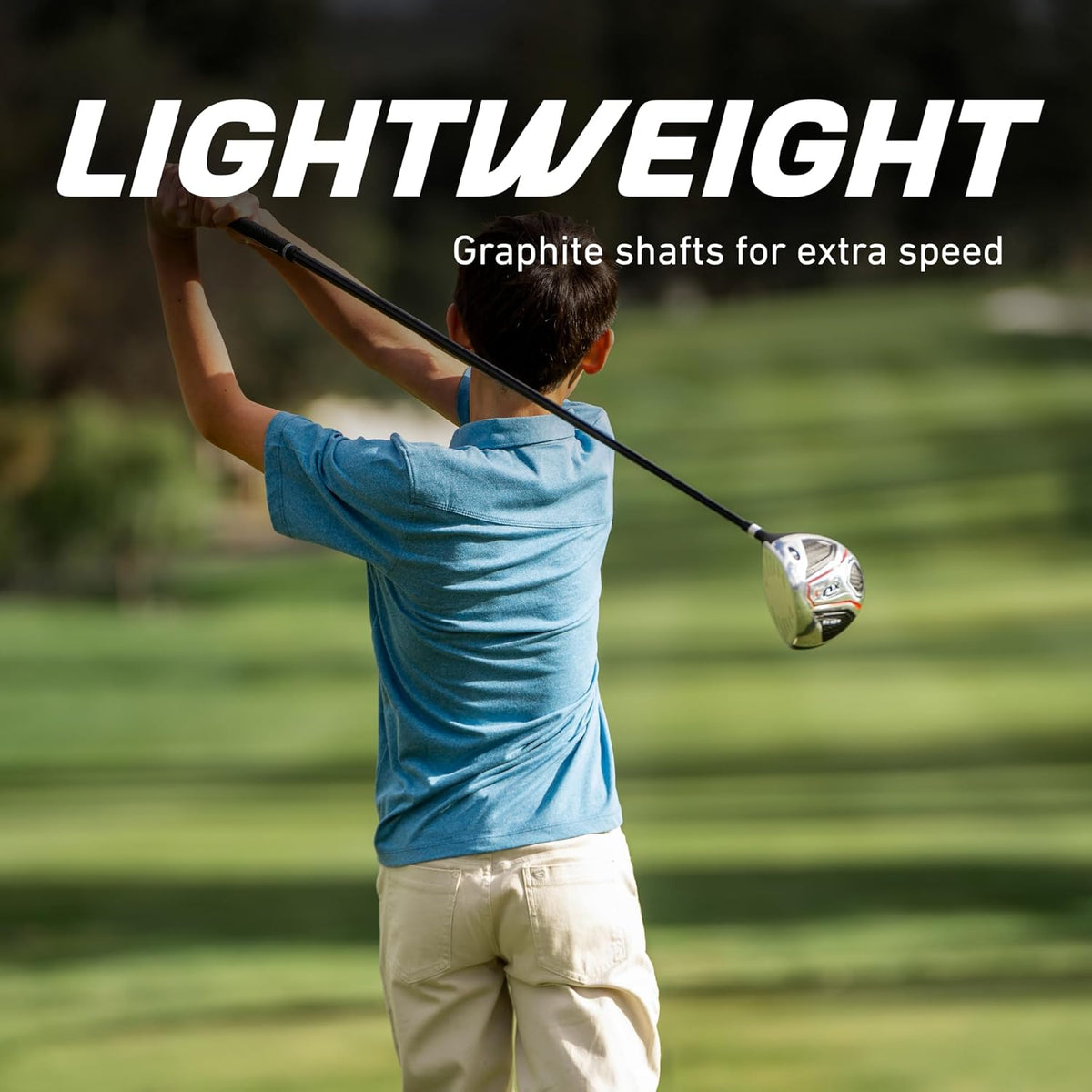Aspire XD1 Teen Golf Club Set for Ages 13-16 (5'1"-5'6") - Left/Right-Handed Complete Youth Golf Club Set with Driver, Hybrid, 7-PW Irons, Putter, Stand Bag & 3 Headcovers (Right Hand)