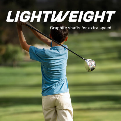 Aspire XD1 Teen Golf Club Set for Ages 13-16 (5'1"-5'6") - Left/Right-Handed Complete Youth Golf Club Set with Driver, Hybrid, 7-PW Irons, Putter, Stand Bag & 3 Headcovers (Right Hand)