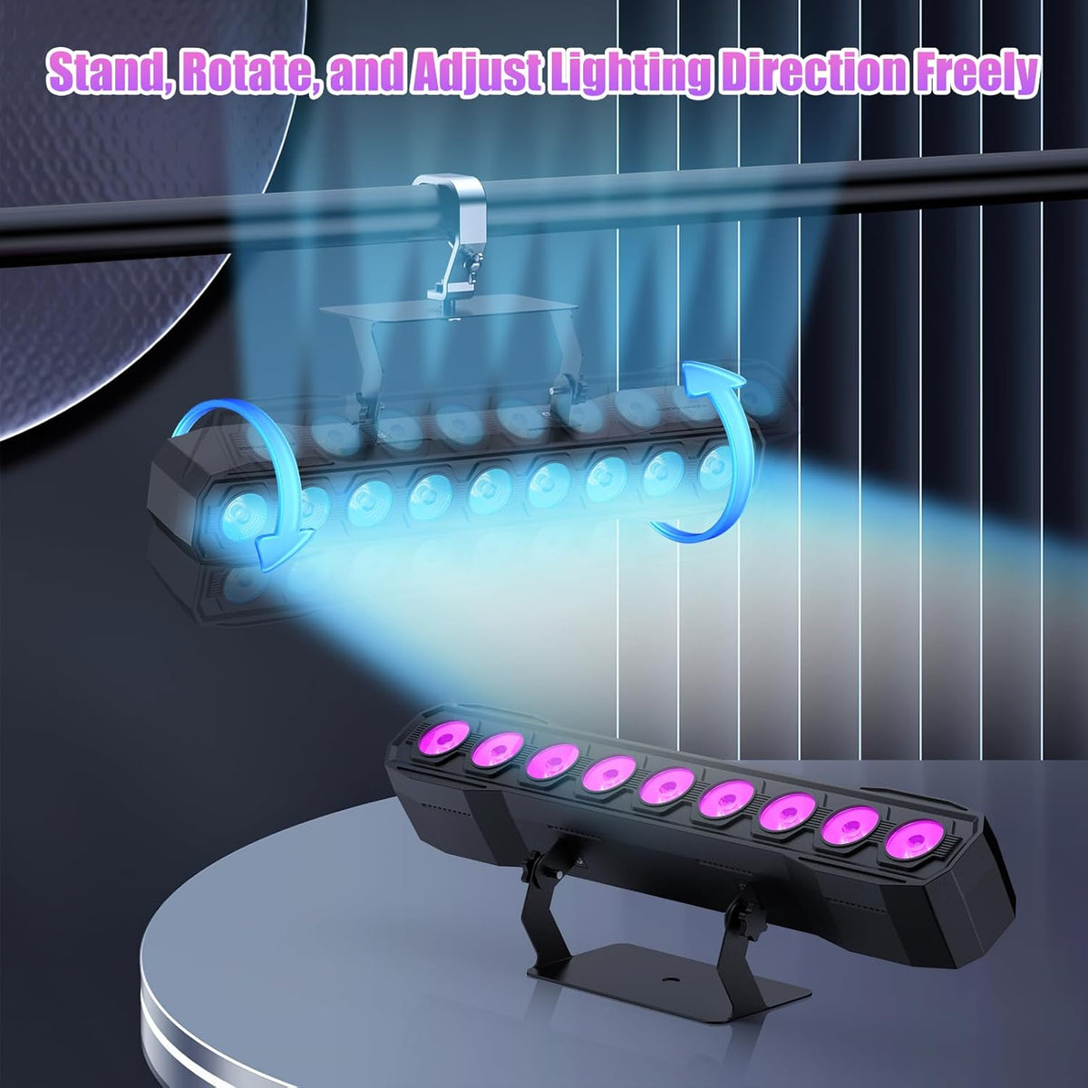 9 RGBW LED Wall Washer podiumlicht 60W, lichtbalk effectspot met afstandsbediening DMX512 stroboscoop discolicht partylicht voor bruiloft DJ Outdoor Kerstmis 2 stuks