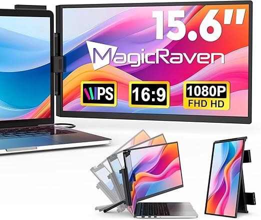 Draagbare Monitor – Tweede Scherm – Laptop Monitor – Mobiel Display – Full HD IPS Scherm – 15,6 Inch – USB-C & HDMI Aansluiting – Plug & Play - QUORE