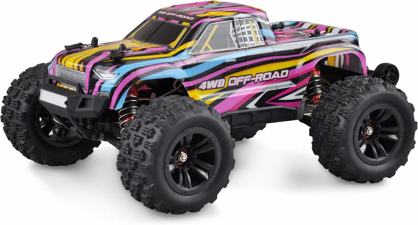Amewi Hyper GO Monstertruck brushless 45 km/h 4WD 1:16 RTR blauw/rood RC afstandsbediening