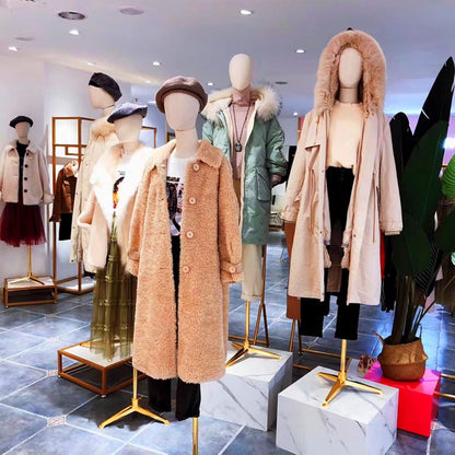Vrouwelijke mannequin torso – Paspop – Etalagepop – Kleermakersbuste – Displaypop – Verstelbare hoogte 132-200 cm – Stevige metalen voet en linnen bekleding