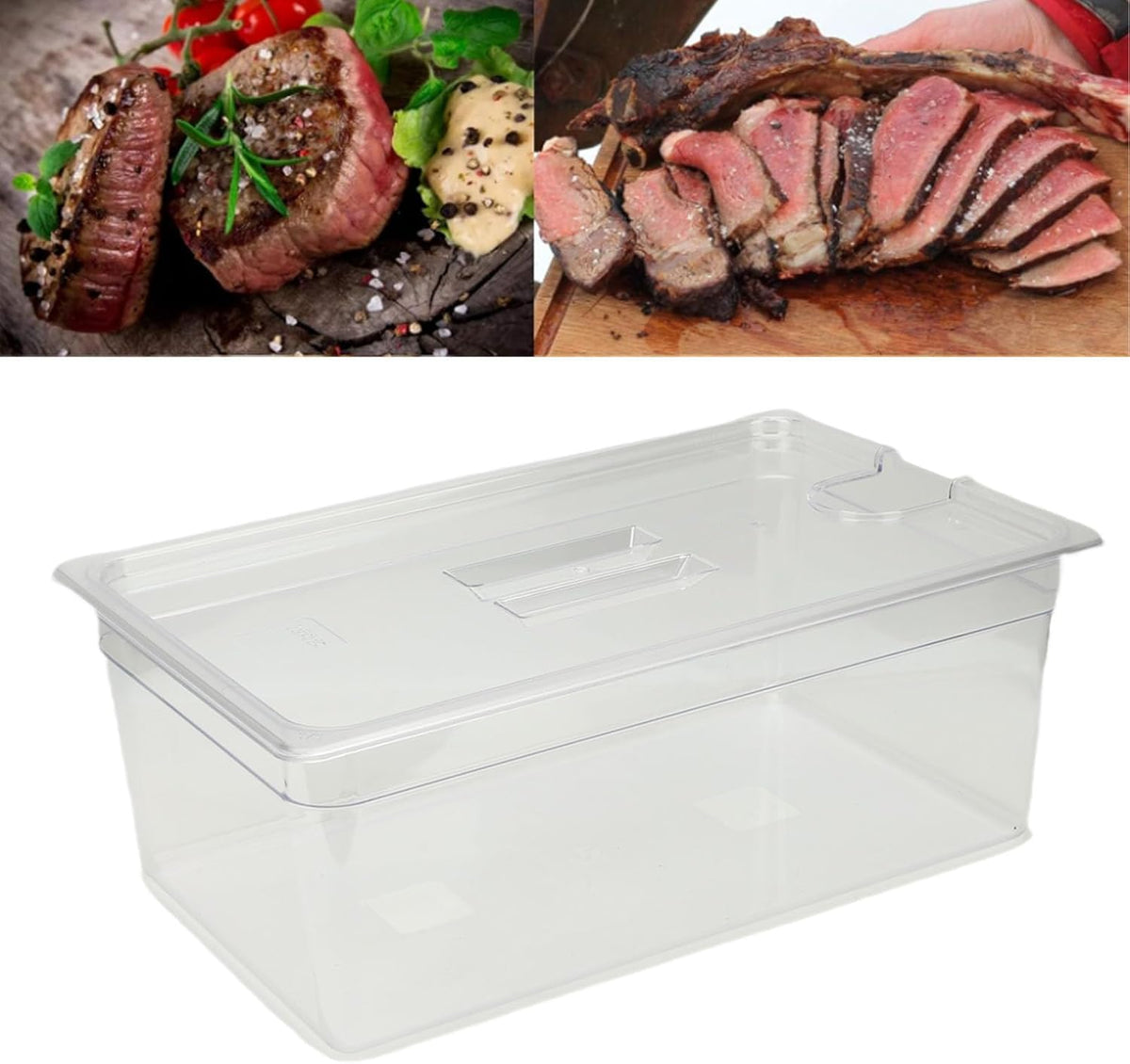 Qcwwy Overig Keukengereedschap Accessoires Sous Vide-container met Deksel 25 Liter voor Vrijwel Alle Onderdompelingscirculatoren Fornuizen Kristalhelder Transparant Accessoireset Slowcooker