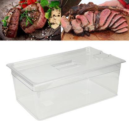 Qcwwy Overig Keukengereedschap Accessoires Sous Vide-container met Deksel 25 Liter voor Vrijwel Alle Onderdompelingscirculatoren Fornuizen Kristalhelder Transparant Accessoireset Slowcooker