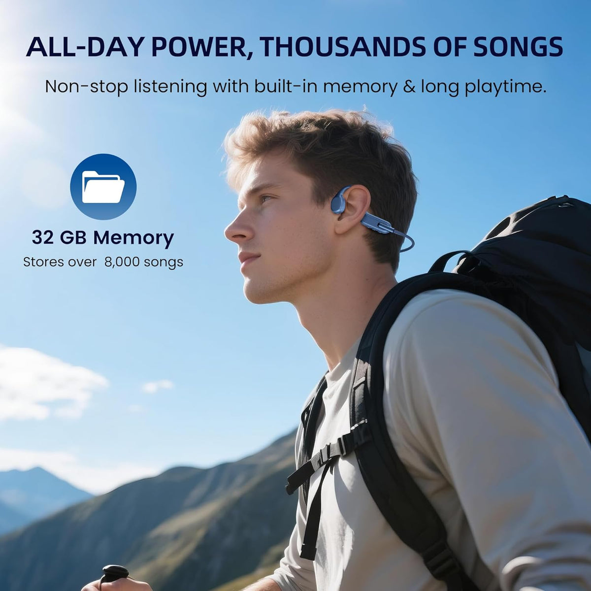 Bone Conduction Koptelefoon – Bluetooth Headphones – Draadloze Oordopjes – Open-Oor Hoofdtelefoon – Sport Koptelefoon – Veilig Tijdens Sporten – Lichtgewicht & Duurzaam