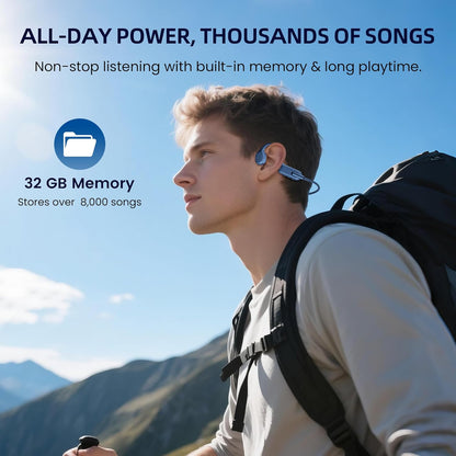 Bone Conduction Koptelefoon – Bluetooth Headphones – Draadloze Oordopjes – Open-Oor Hoofdtelefoon – Sport Koptelefoon – Veilig Tijdens Sporten – Lichtgewicht & Duurzaam
