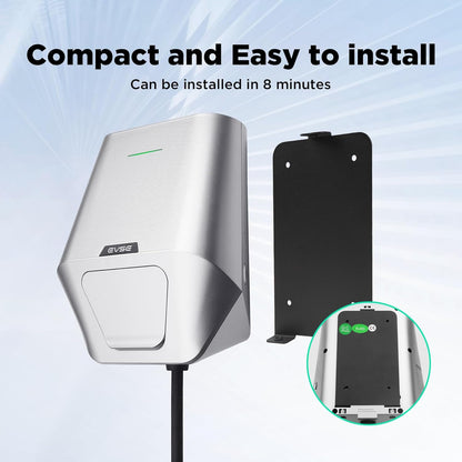 Teskee Wallbox 7,4kW Type 2 Geschikt voor alle elektrische voertuigen voor binnen en buiten Regelbare stroom 16A/24A/32A enkelfasig 1M kabel