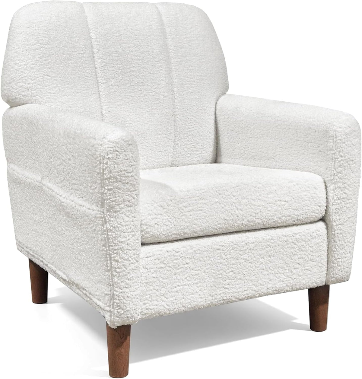Fauteuil met armleuningen, relaxstoel, moderne woonkamerstoel (wit)