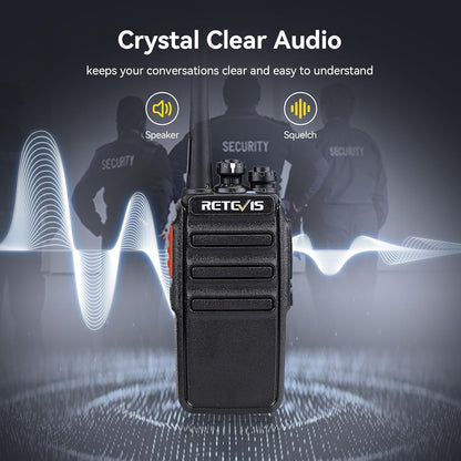 Retevis RT24 Walkie Talkie Portofoons PMR446 Vergunningsvrije 16 Kanalen CTCSS/DCS VOX Professionele Walkie Talkies met Headset en USB-laadstation (10 Stuks, Zwart)