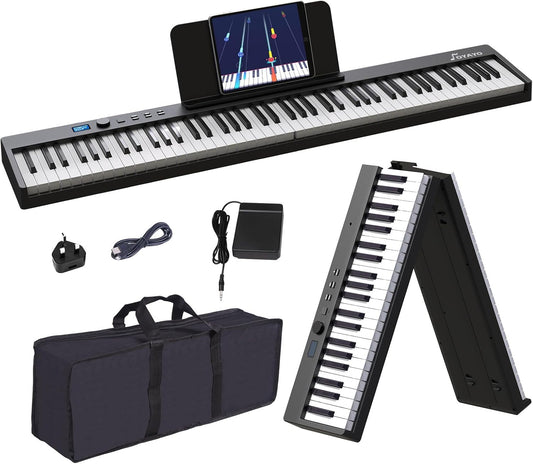 Opvouwbare 88-Toetsen Piano Toetsenbord – Keyboard – Digitale Piano – Elektrische Piano – Draagbare Piano – Semi-Gewogen Toetsen, Bluetooth & MIDI, Inclusief Sustainpedaal