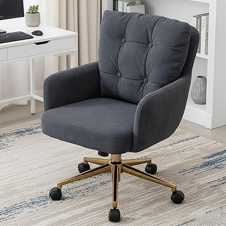 Bureaustoel – Office Chair – Werkstoel – Draaistoel – Bureaustoel Met Wieltjes – 360° Draaibaar – Verstelbare Zithoogte 46-54 cm - QUORE