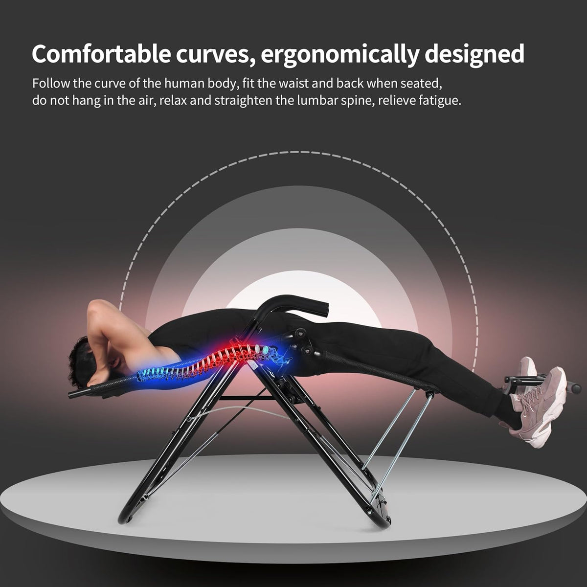 leikefitness Ab Oefening Stoel Core Versterking Lichtgewicht Opvouwbare Sport Buiktrainer Krachttraining Inversie Apparatuur (zwart)