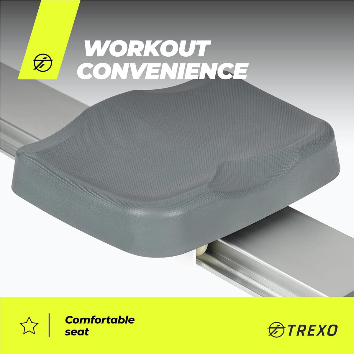 TREXO RM100 Rowing Machine with Magnetic Resistance System, 1-16 Flywheel, 3.5 kg, Weight Indication, Stable Construction, Ergometer, Rowing Machine - QUORE