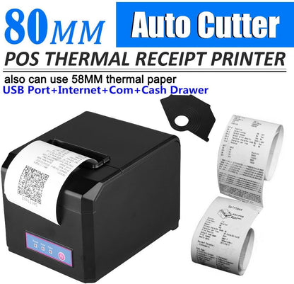 Thermische bonprinter – Kassabonprinter, bonprinter, ticketprinter, thermoprinter – Zwart – 300 mm/s printsnelheid – Automatisch snijmes