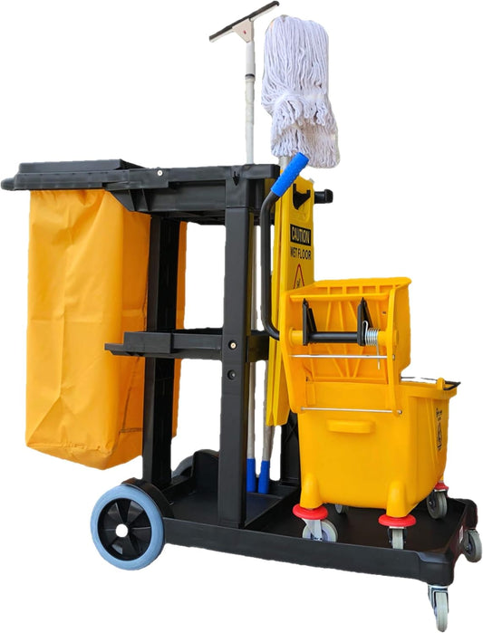 Simpli-Magic Schoonmaakwagen, polyethyleen, Geel/Grijs, Commercieel