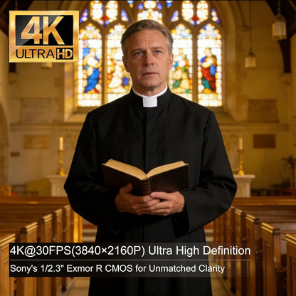 Zowietek 4K PTZ-camera (native NDI|HX3), Ergo-Ease afstandsbediening, ZowieX App, 25x optisch + 12x digitaal, SDI/HDMI/USB, RTSP/RTMP/SRT. Perfect voor vergaderingen, kerk, evenementen, onderwijs.
