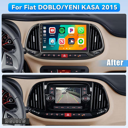 Autoradio – Auto Radio – 2-DIN Radio – Multimedia Radio – Autoradio Met Draadloos CarPlay – 9 Inch Touchscreen – Android Auto & Achteruitrijcamera