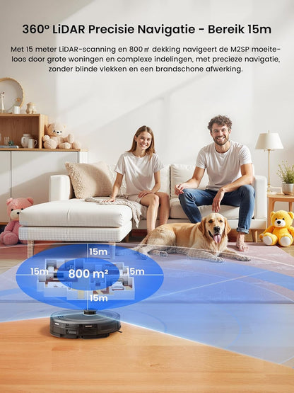 LEFANT M2S Pro robotstofzuiger, zwart