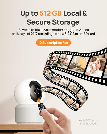 4K HD Bewakingscamera – Beveiligingscamera – Camerabewaking – Binnencamera – Wifi Camera – 360° Panoramisch & AI-detectie – Twee-weg Audio & Wifi 6 Verbinding – 2 Stuks Set