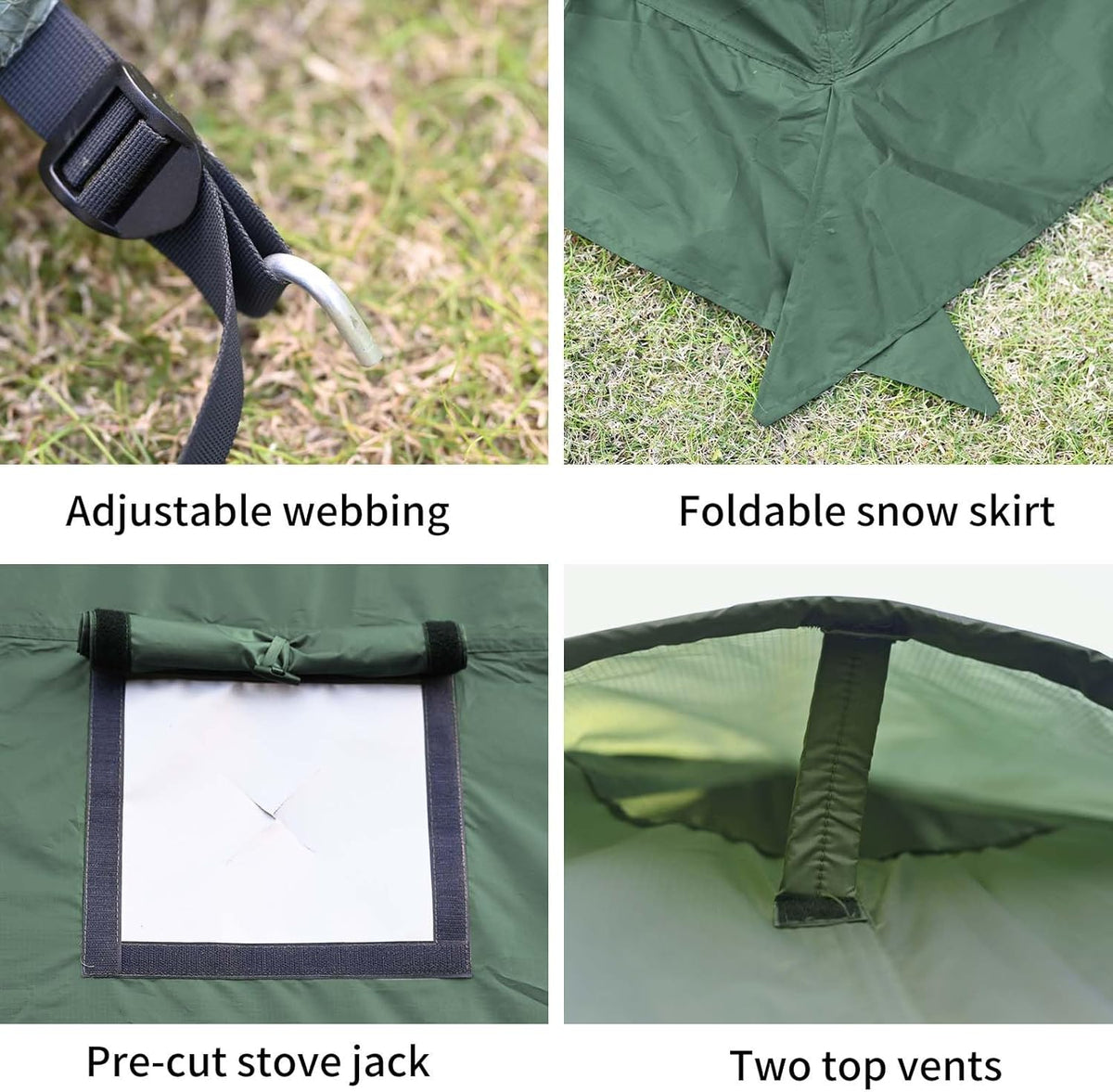 Hete tent met fornuiskrik en sneeuwrok, 3~5 personen, tipi-tent voor familiewandelingen, vissen, jagen, backpacken kamperen