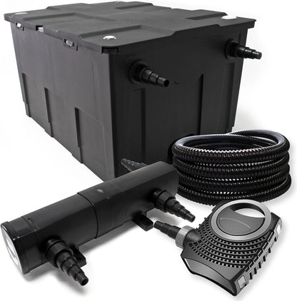 Filterset bio-vijverfilter 60.000 l, UVC-zuiveraar 36W, pomp 80W, slang
