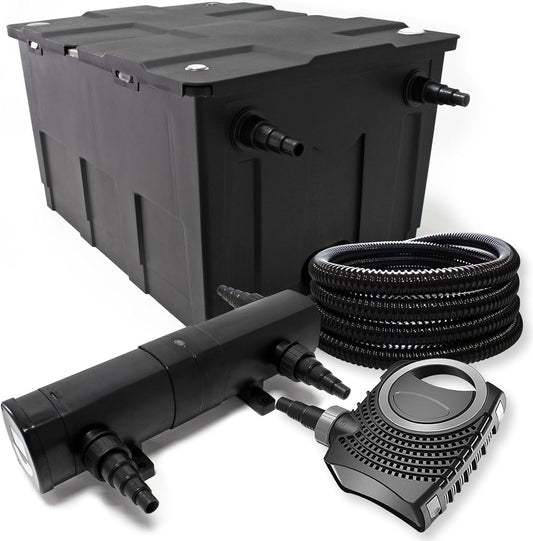 Filterset bio-vijverfilter 60.000 l, UVC-zuiveraar 36W, pomp 80W, slang