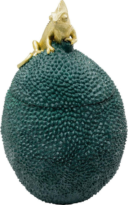 Kare Design deco blik Jackfruit kameleon, groen, 41x26x27 cm, bewaardoos, kameleon motief, handgemaakt, woonkamer
