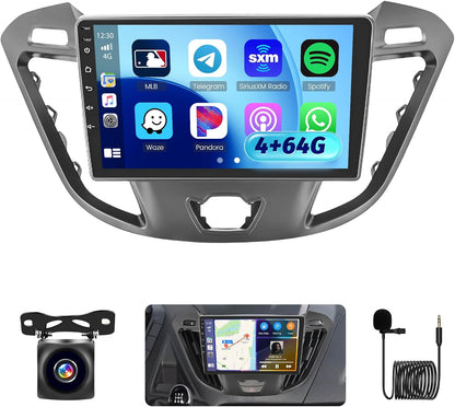 【8Core 4G+64G】 Hikity Autoradio Android13 voor Ford Transit Tourneo Custom 2013-2019 Carplay Draadloze Android Auto 9'' Radio met SWC GPS Bluetooth WiFi RDS DSP 3 scherm Gedeelde Achteruitrijcamera
