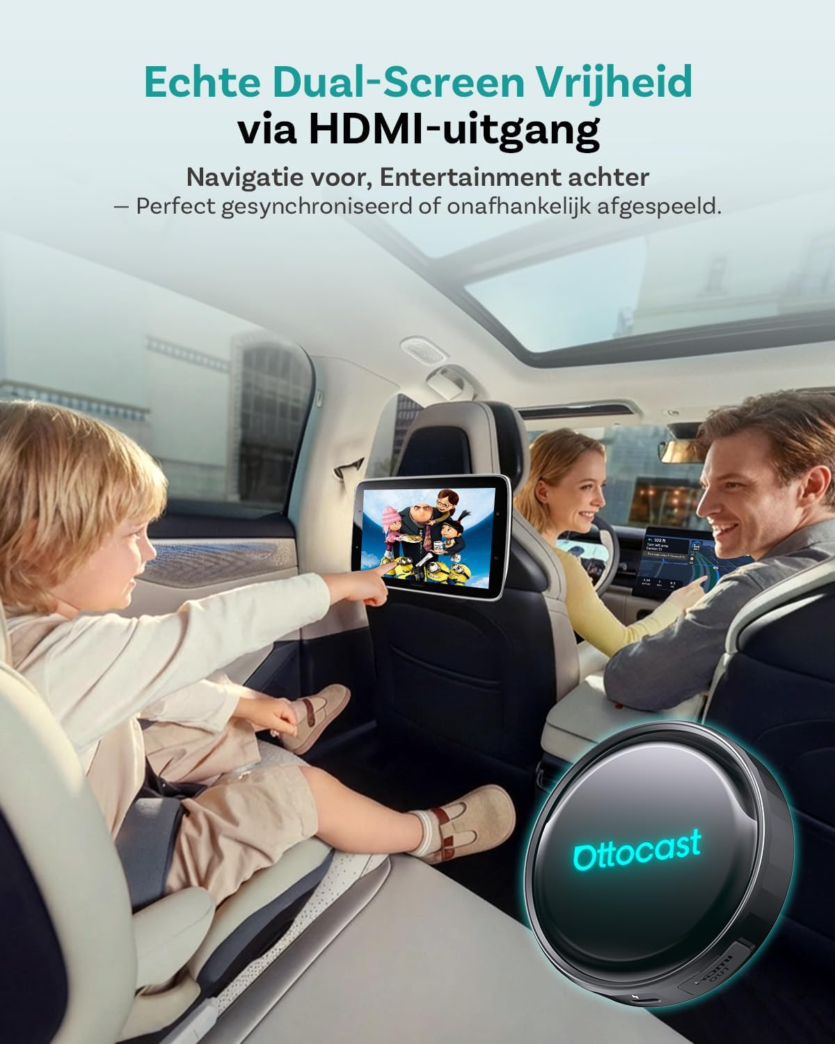 (2026 Nieuw) OTTOCAST P3 Pro CarPlay AI Box, 3-in-1 Draadloze CarPlay & Android Auto Adapter met HDMI-uitgang, 8+128GB, 5G WiFi, Split Screen, Download Elke App, OTA Upgrade voor Bedrade CP/AA Auto’s