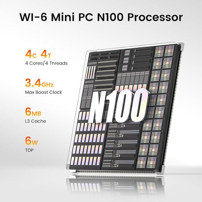Trycoo Mini PC WI-6 N100 Processor WI-6-16-512