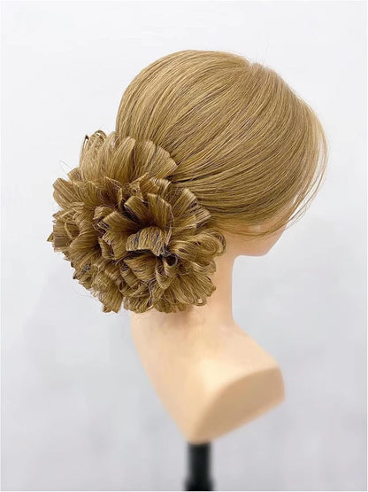 100% menselijk haar kosmetische mannequin hoofd hoofd hoofd praktische gevlochten stijl training kleuring bleken huidskleur krullen knippen haarelastiekjes (linnenkleuren)