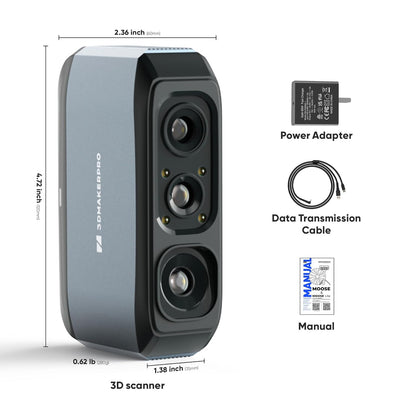 3D-mose-scanner voor 3D-printers met 0,03 mm nauwkeurigheid, 24-bits kleurencamera, scansnelheid van 10 fps, 3D-modelscanner met anti-vibratiescan, standaardpakket