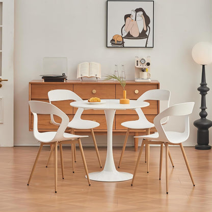 GrandCA HOME eettafel, ronde tafel, 80 cm, geschikt voor 2-4 personen, keuken, woonkamer, eetkamer, wit