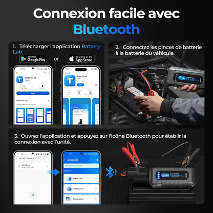 2-in-1 Auto Starthulp – Jumpstarter – Startbooster – Accutester – Powerbank – 2200A Piekstroom – Geschikt voor 12V Voertuigen tot 8L Benzine/6L Diesel