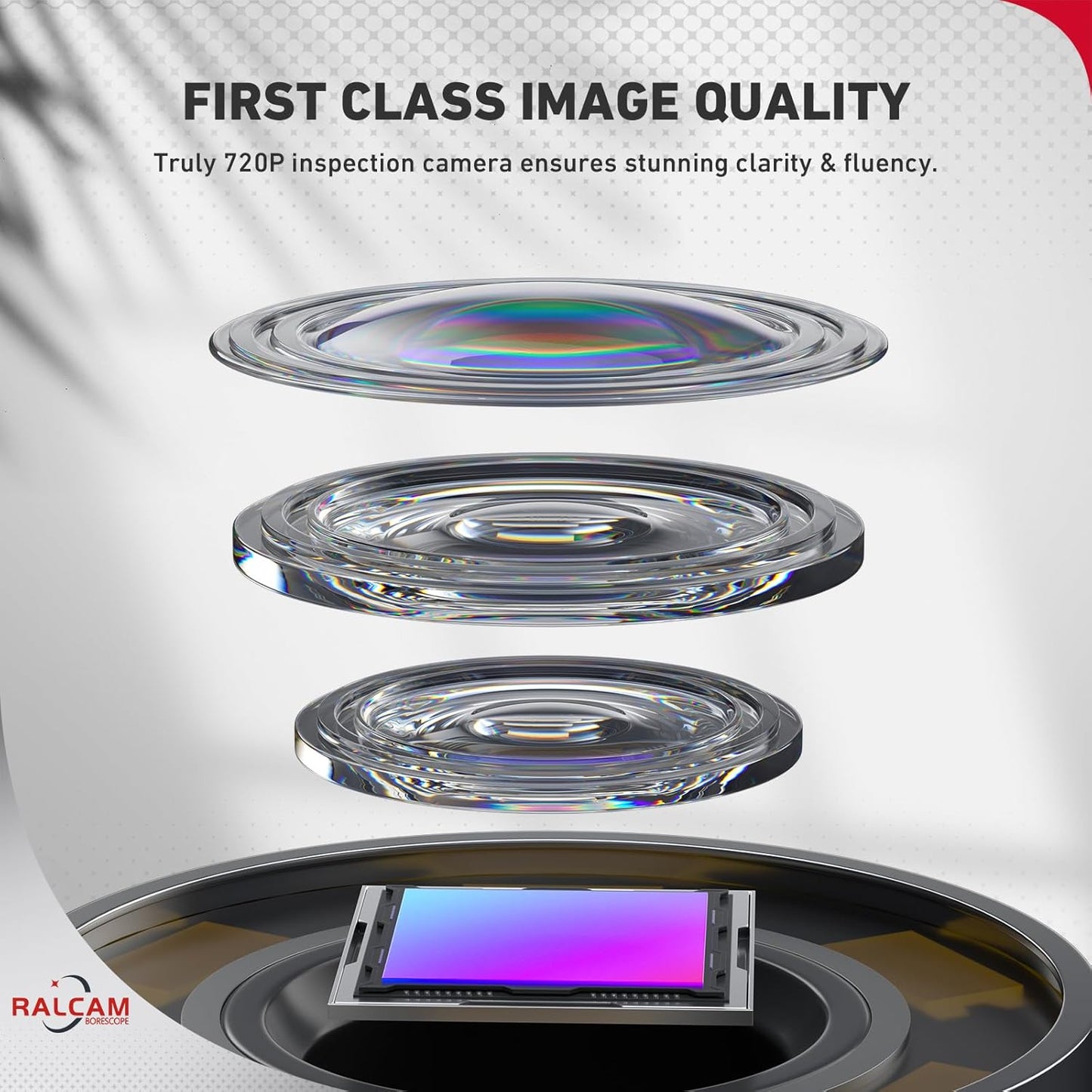 Ralcam Endoskopkamera mit Licht Camera - Inspektionskamera 5.5mm HD720P Industrial Endoscope mit 6 Adjustable LED Digitales Endoskop 1m Flexible Kabel, für Android und IOS Smartphone