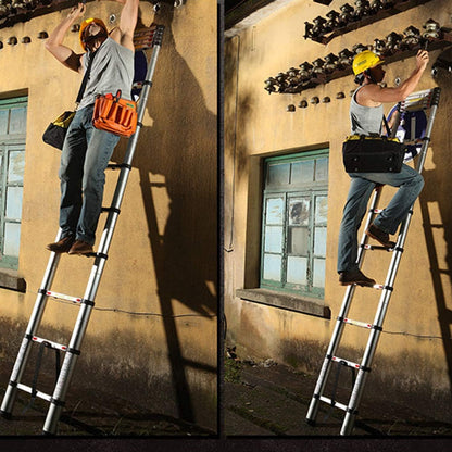 Todeco - Telescopische ladder, Opvouwbare Ladder - Maximale belasting: 149,7 kg - Standaard/Certificering: EN131-12ft, FREE Carry bag, EN 131