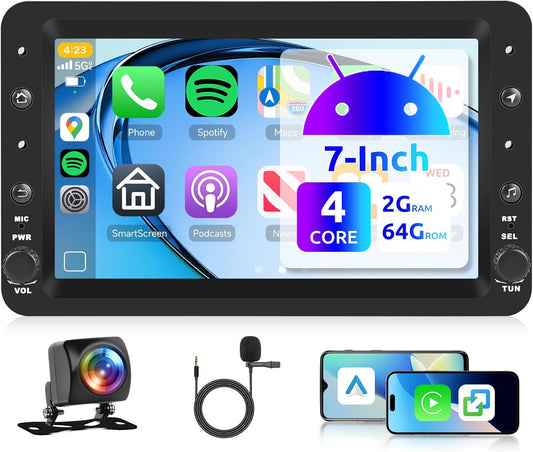 2G + 64G Rimoody Android Car Radio for Alfa Romeo 159 2004-2011 7 Inch Touch Screen, Wireless Carplay Radio with Android Car Navi GPS WiFi Mirror Link Bluetooth FM/RDS/DVR/EQ Steering Wheel Control - QUORE