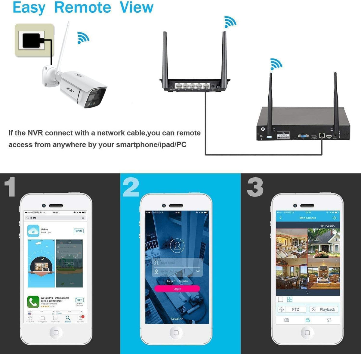 Bewakingscamera Systeem – CCTV Camera Buiten – Draadloze Beveiligingscamera – Wifi Camera Set – Outdoor Camera Set – 3MP HD Beeldkwaliteit – 1TB Harde Schijf Met Spotlight & Tweeweg Audio